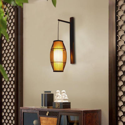 Lampu dinding kayu solid retro Cina - Hotel Lampu koridor bambu -lampu dinding lentera bambu antik