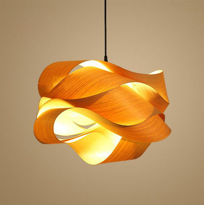 Lampu Pendant Rattan Kayu Nordic Sumber Cahaya LED Untuk Ruang Tamu