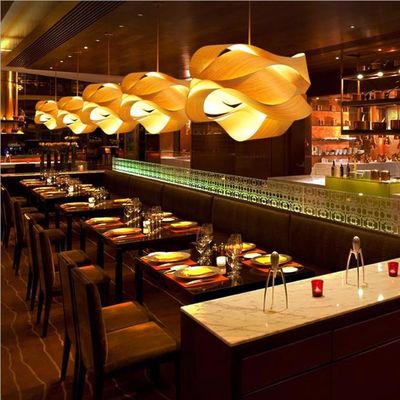 Lampu Pendant Rattan Kayu Nordic Sumber Cahaya LED Untuk Ruang Tamu