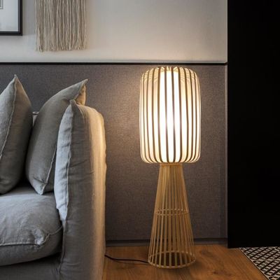 Lampu Lantai Rotan Weaving Bambu Untuk Ruang Tamu