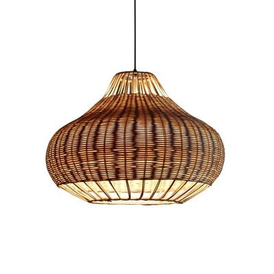 Handmade kreatif Rattan Pendant Cahaya lentera Bentuk Bulat