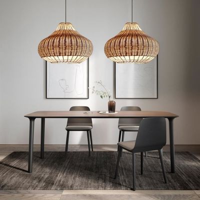 Handmade kreatif Rattan Pendant Cahaya lentera Bentuk Bulat