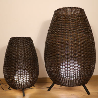 35cm/45cm/78cm/128cm tinggi lampu berdiri artistik lampu lantai rotan wicker