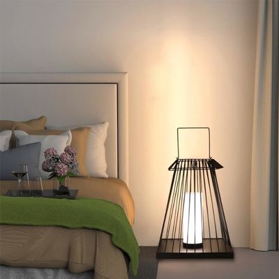 Creative Rattan Floor Lantern Lamp E27 Base Untuk Taman Luar Ruangan