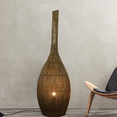 3500K Artistik Lampu Lantai Rattan Cahaya Untuk Hotel Club ruang tamu