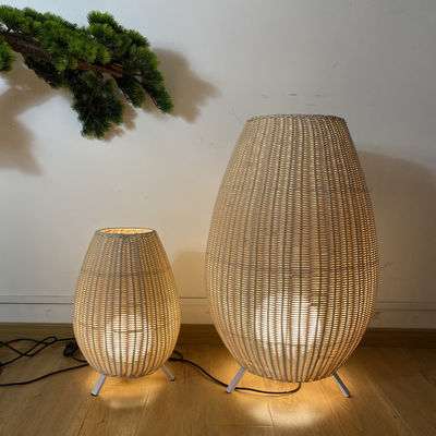 Lampu Lantai Rattan Mewah Disesuaikan, Lampu Lantai Wicker Kreatif Indoor