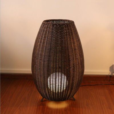 Lampu Lantai Rattan Mewah Disesuaikan, Lampu Lantai Wicker Kreatif Indoor
