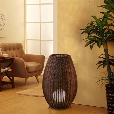 Lampu Lantai Rattan Mewah Disesuaikan, Lampu Lantai Wicker Kreatif Indoor