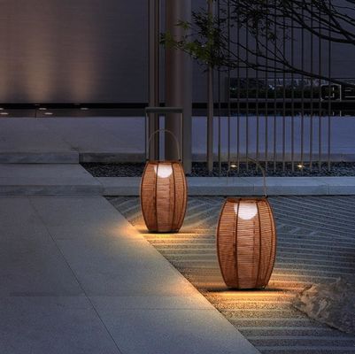 Lampu Lantai Rotan Luar Ruangan Daya Surya IP65 Waterproof