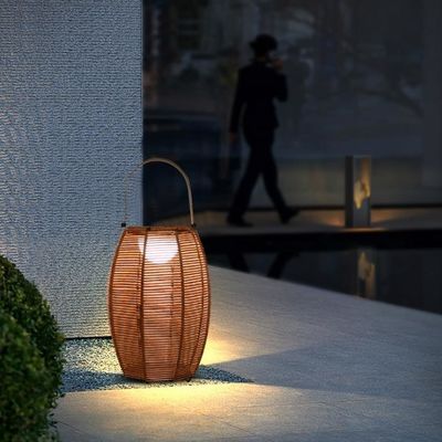 Lampu Lantai Rotan Luar Ruangan Daya Surya IP65 Waterproof