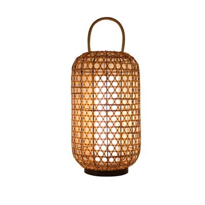 Lampu Lantai Rotan Waterproof, Wicker Standing Lamp Untuk Balkon Luar Ruang