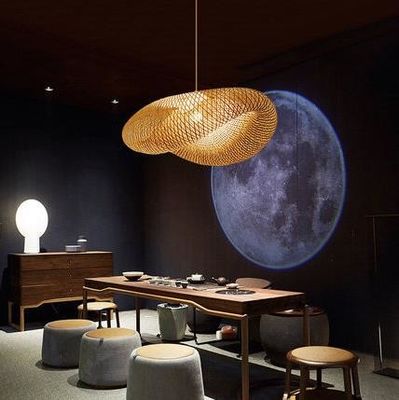 Modern Bambu Rattan Pendant Lampu Lampshade Untuk Ruang Indoor