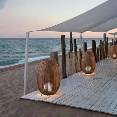 Creative Rattan Lampshade lampu lantai untuk klub