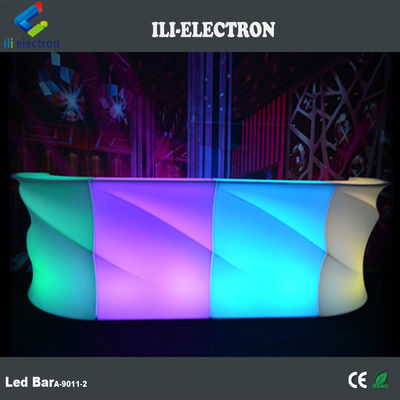 Bentuk Gelombang Cahaya LED Bar Counter, Outdoor Light Up Bar Table Waterproof