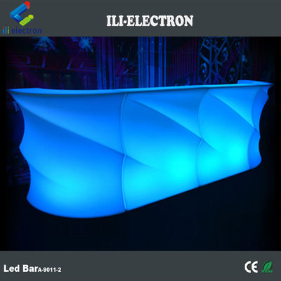 Bentuk Gelombang Cahaya LED Bar Counter, Outdoor Light Up Bar Table Waterproof