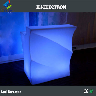 Bentuk Gelombang Cahaya LED Bar Counter, Outdoor Light Up Bar Table Waterproof