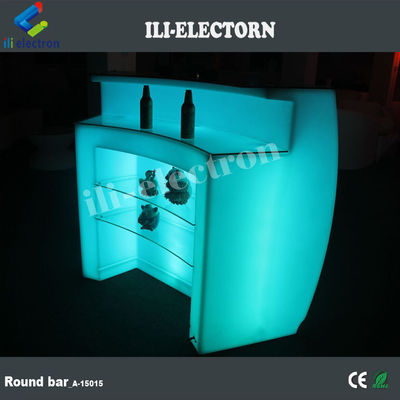 Furnitur komersial yang dapat diisi ulang PE Plastik Bulat Led Klub Malam Bar