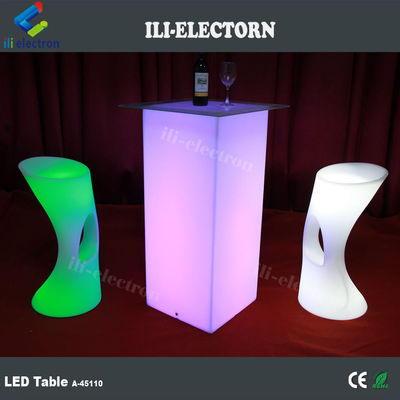 Meja furnitur modern RGB LED dengan baterai lithium yang dapat diisi ulang