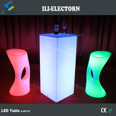 Meja furnitur modern RGB LED dengan baterai lithium yang dapat diisi ulang