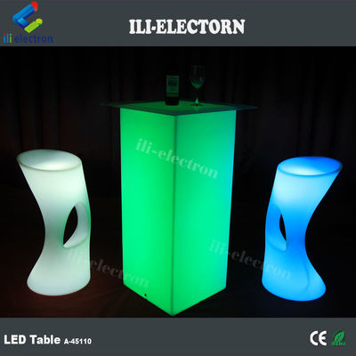 Meja furnitur modern RGB LED dengan baterai lithium yang dapat diisi ulang