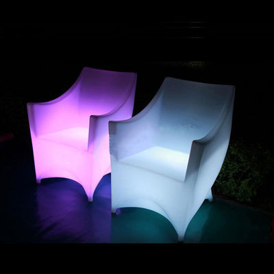 PE Plastik LED Meubles Chair RGB Dengan Baterai Lithium Terisi