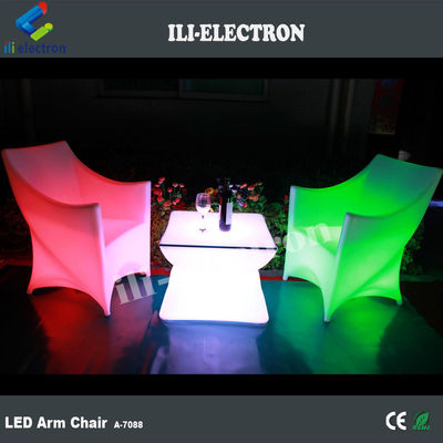 PE Plastik LED Meubles Chair RGB Dengan Baterai Lithium Terisi