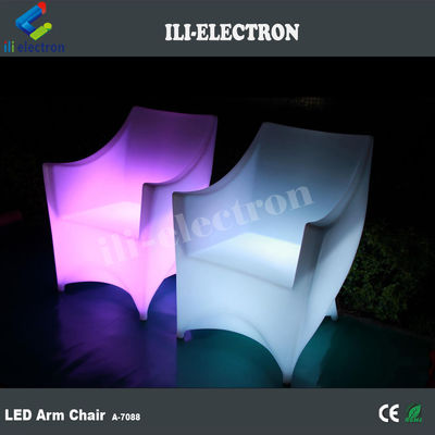PE Plastik LED Meubles Chair RGB Dengan Baterai Lithium Terisi