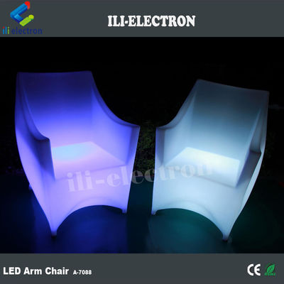 PE Plastik LED Meubles Chair RGB Dengan Baterai Lithium Terisi
