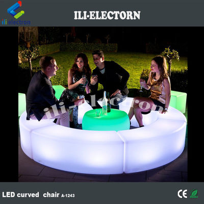 PE plastik bercahaya kursi kebun putih led bangku