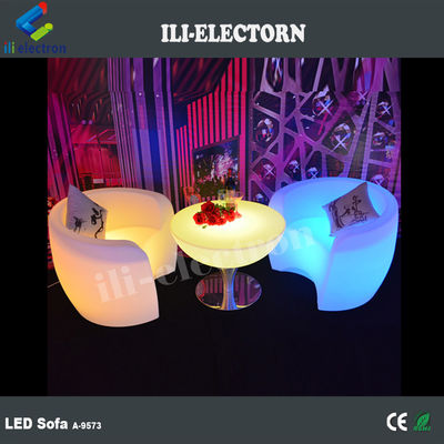 Komersial PE Plastik LED Glow Furniture, Lampu LED Lounge Sofa
