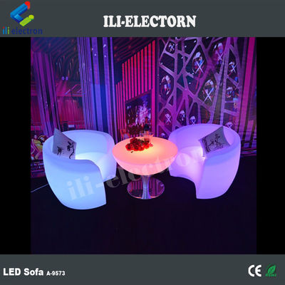 Komersial PE Plastik LED Glow Furniture, Lampu LED Lounge Sofa