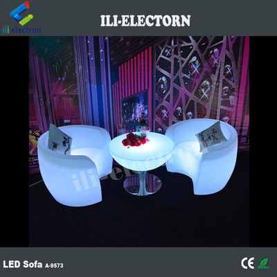 Komersial PE Plastik LED Glow Furniture, Lampu LED Lounge Sofa
