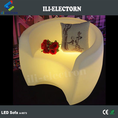 Komersial PE Plastik LED Glow Furniture, Lampu LED Lounge Sofa