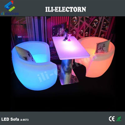 Komersial PE Plastik LED Glow Furniture, Lampu LED Lounge Sofa