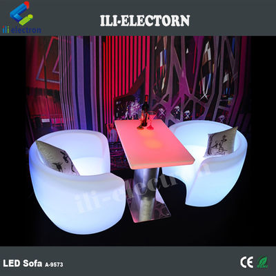 Komersial PE Plastik LED Glow Furniture, Lampu LED Lounge Sofa