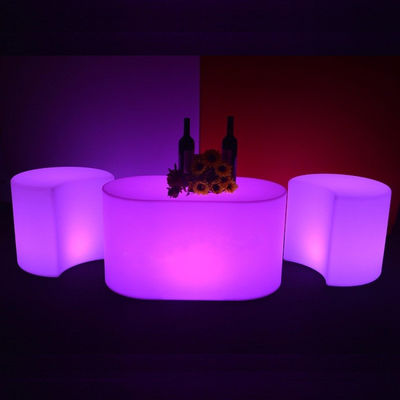 Komersial LED Glow Furniture Stool PE Bahan Plastik untuk Bar