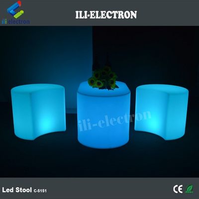 Komersial LED Glow Furniture Stool PE Bahan Plastik untuk Bar