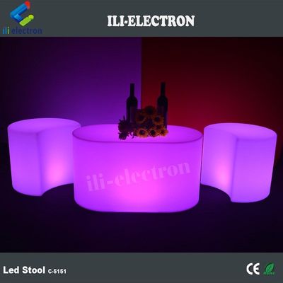 Komersial LED Glow Furniture Stool PE Bahan Plastik untuk Bar