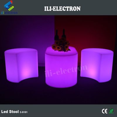 Komersial LED Glow Furniture Stool PE Bahan Plastik untuk Bar