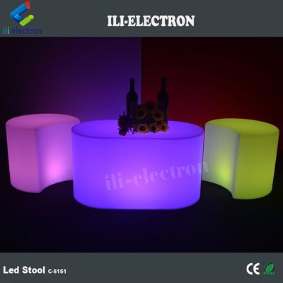 Komersial LED Glow Furniture Stool PE Bahan Plastik untuk Bar