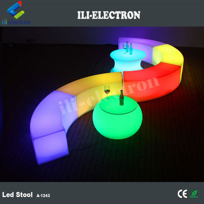 Furnitur LED luar yang cerdas dipimpin bangku melengkung