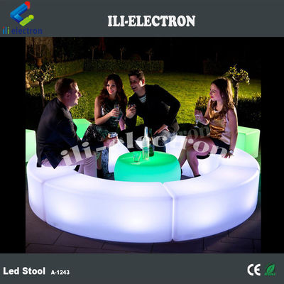 Furnitur LED luar yang cerdas dipimpin bangku melengkung