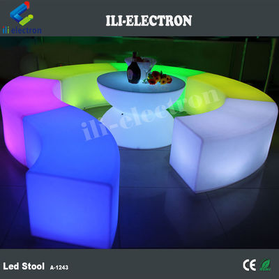 Furnitur LED luar yang cerdas dipimpin bangku melengkung