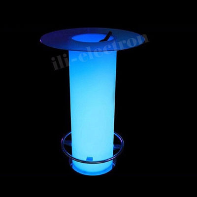 Plastik Led Tercahaya Ice Bucket Table w/Glass untuk klub malam
