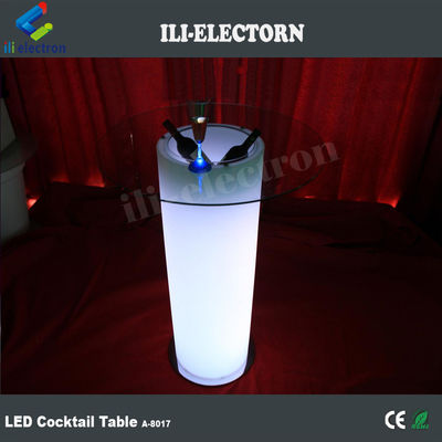 Plastik Led Tercahaya Ice Bucket Table w/Glass untuk klub malam