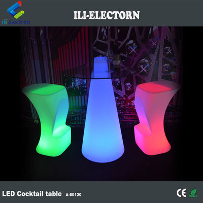 High top RGB pencahayaan bar furnitur dipimpin meja koktail