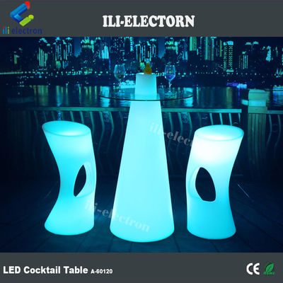 High top RGB pencahayaan bar furnitur dipimpin meja koktail