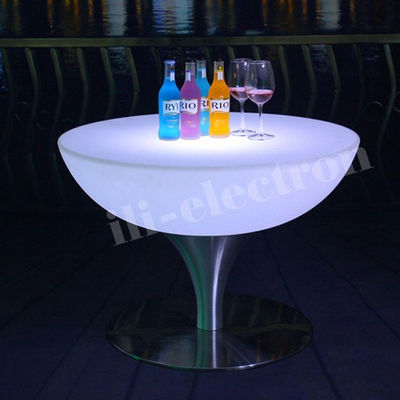 Gaya Romantis Bergaya Led Bar Coffee Round Cocktail Meja bahan IP54 PE