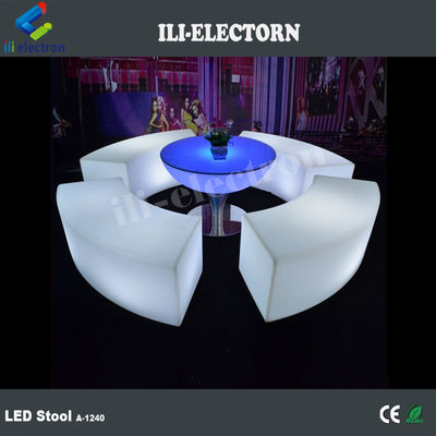Gaya Romantis Bergaya Led Bar Coffee Round Cocktail Meja bahan IP54 PE