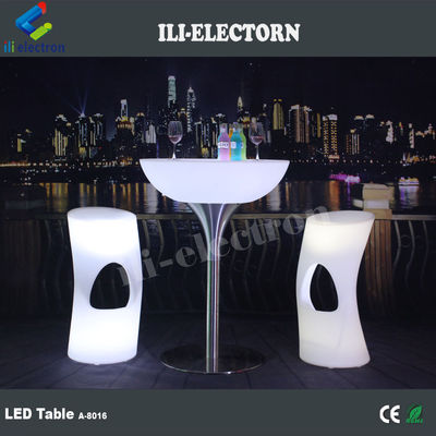 Gaya Romantis Bergaya Led Bar Coffee Round Cocktail Meja bahan IP54 PE
